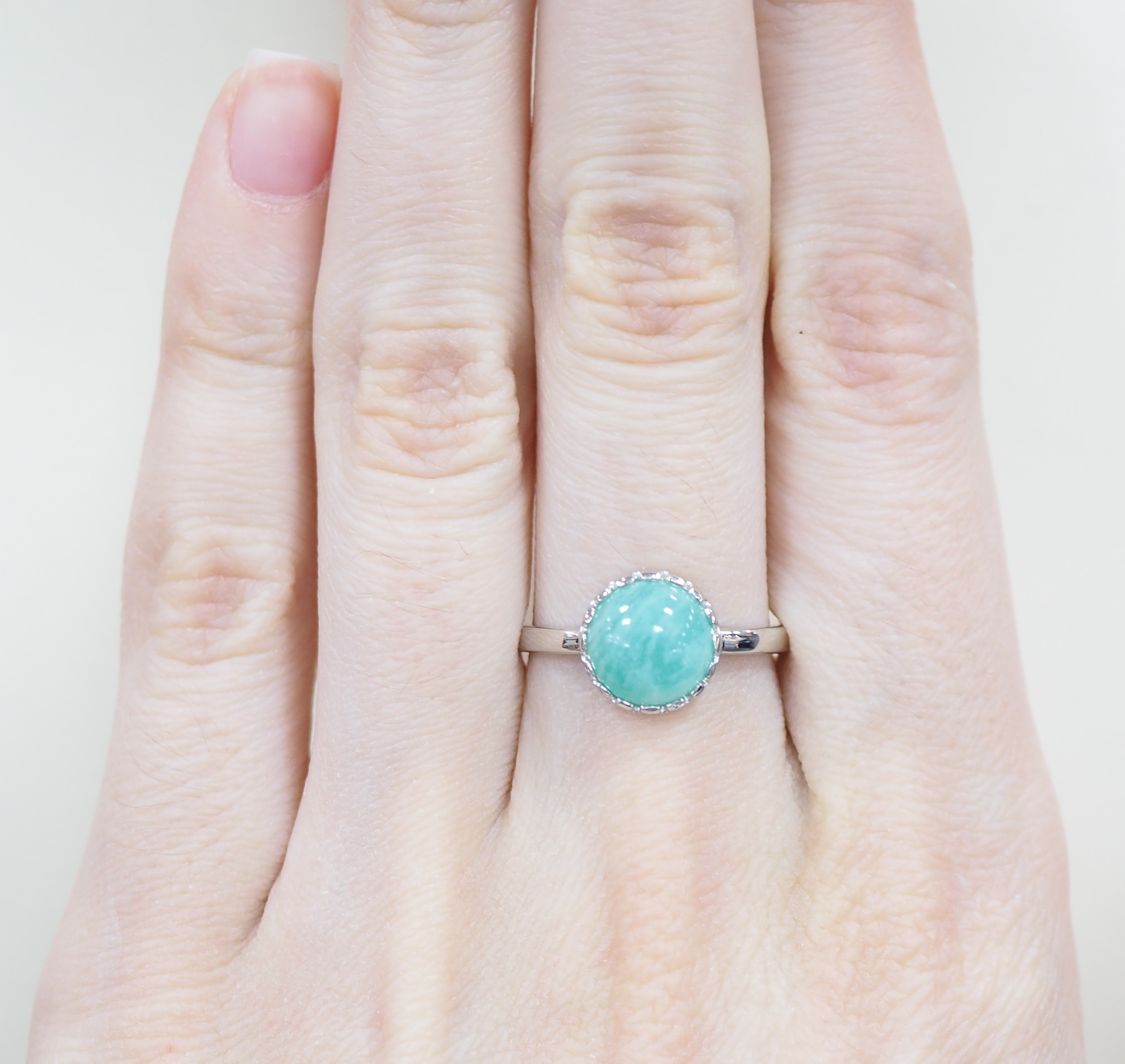 Серебряное кольцо 925 пробы; вставки 1 Амазонит;